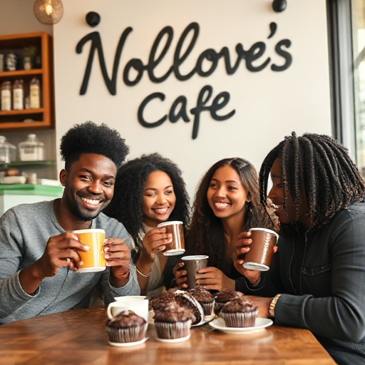 Happy people at nolu's Cafe
